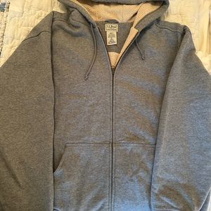 LL Bean athletic hooded sweater with lining. Size XL